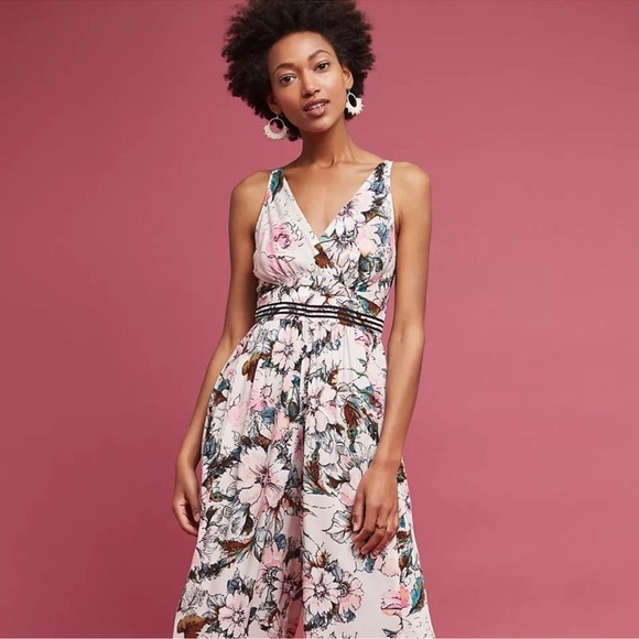 Anthropologie x Plenty by Tracy Reese Pink and White Floral Jumpsuit - Picture 4 of 12